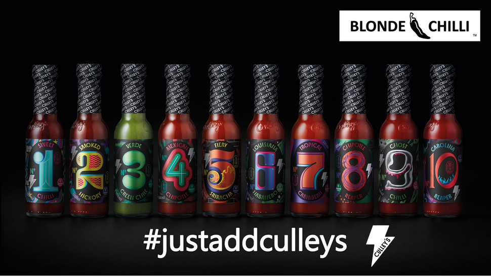 Culley's Everyday 1 to 10 Range as sold in Australia by Blonde Chilli (Culley's Hot Sauce Range)