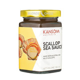 KANSOM AUSTRALIA Scallop Sea Sauce Made with Australian Wild Scallops. 180ml glass jar. Side View.