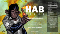 HAB Sauce's Roasted Habanero Hot Sauce label