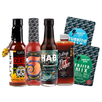 Blonde Chilli's Flavourama Value Pack: Blair's After Death Sauce, Culley's No 5 Fiery Sriracha Hot Sauce. HAB Sauce's Pasilla Morita, Culley's Firewater, Culley's Burrito Mix and Culley's Fajita Mix.