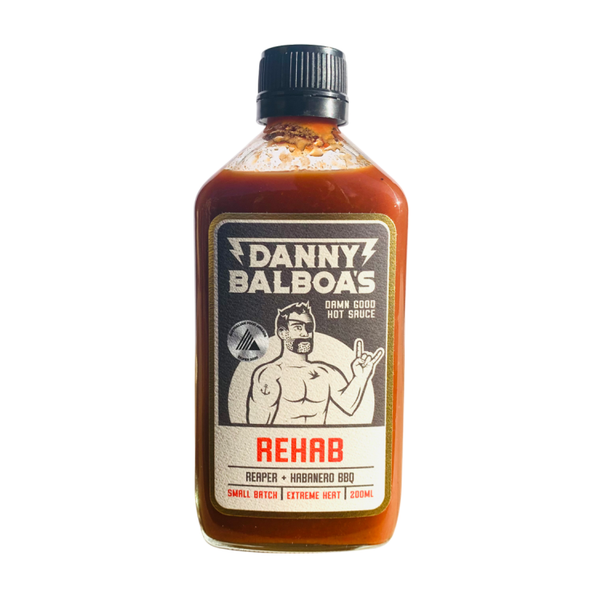 Danny balboa's REHAB Hot Sauce, 200ml bottle