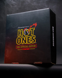 Box of 'Hot Ones' official sauces with a dark background