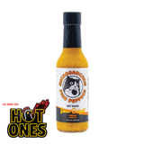 A 148ml bottle of Microsaucerie Piko Peppers Garlic Delight Hot Sauce on a white background, with as seen on Hot Ones logo in bottom left corner.
