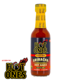 A 148ml bottle of Hot Ones Pickled Garlic Sriracha hot sauce on a white background - buy online Australia | Blonde Chilli