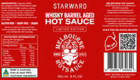Melbourne Hot Sauce - STARWARD Whisky Barrel Aged Hot Sauce. Label.