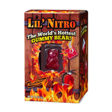 Lil' Nitro - The World's Hottest Gummy Bear in it's packaging on a white background.