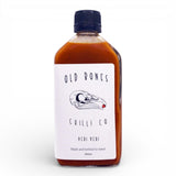 A 200ml bottle of Old Bones Chilli Co Peri Peri Sauce on a white background.