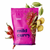 30g sachet of Aunty Jenny Mild Curry blend surrounded by chillies and spices. Available to buy online in Australia at Blonde Chilli.