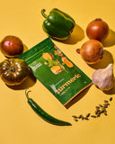 30g sachet of Aunty Jenny Turmeric Powder surrounded by vegetables. Available online in Australia at Blonde Chilli.