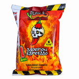 A 50g bag of Blair's Scorpion Espresso potato chips. Buy online in Australia at Blonde Chilli.