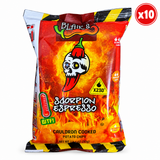 A 50g bag of Blair's Scorpion Espresso potato chips with a x10 badge. Buy online in Australia at Blonde Chilli.