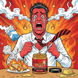Burning Bandicoot Extreme Hot Chilli Peanut Butter - Lid Off, Damage Done. Buy online at Blonde Chilli in Australia.
