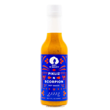 A bottle of Hot N Saucy Pikliz N Scorpion Hot Sauce as featured on Season 30 of Hot Ones. Buy Hot ones online in Australia at Blonde Chilli.