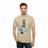 Man modeling Blair's RETRO DINER t-shirt on white background