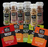 THE SPICE FACTORY range of seasonings, Rubs, Curry mixes and Salt Grinders