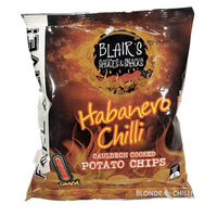 Blair's Death Sauce Habanero Chilli Cauldron Cooked Potato Chips.
