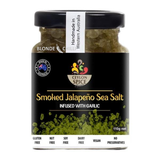 Ceylon Spice Heaven's Smoked Jalapeno Sea Salt infused with Garlic. Gluten Free. Nut Free. Soy Free. Dairy Free. Vegan. No Preservatives. Made in Australia. 110g Jar.