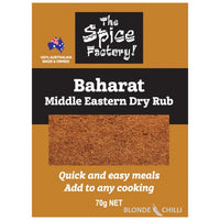 The Spice Factory Baharat Middle Eastern Dry Rub. Buy it at Blonde Chilli, Australia. Buy wholesale and retail from Blonde Chilli Australia.