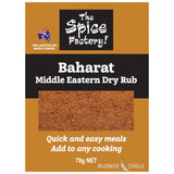The Spice Factory Baharat Middle Eastern Dry Rub. Buy it at Blonde Chilli, Australia. Buy wholesale and retail from Blonde Chilli Australia.