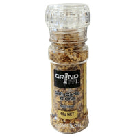 Grind It! Salt, Garlic and Chilli. Mild Heat salt in a handy grinder. 60g NET.