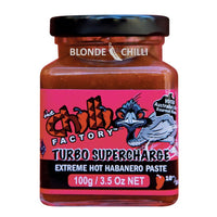The Chilli Factory  Turbo Supercharge Extreme Hot Habanero Paste. Australian Hot Sauce sold by Blonde Chilli Australia.