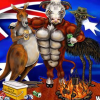 Crackatinny Beef Jerky mascots.