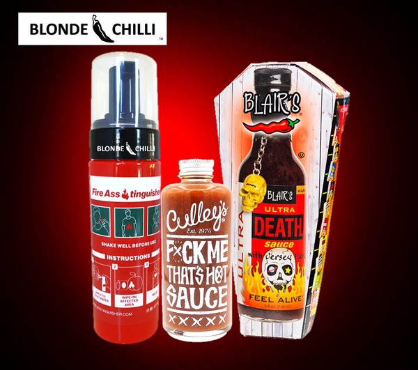 Blonde Chilli's Fire In The Hole gift set is exclusively available to buy at Blonde Chilli Australia.