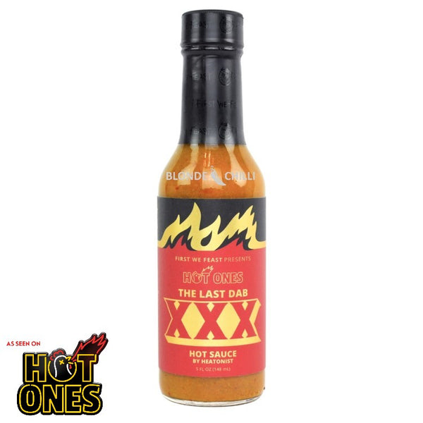 First We Feast presents The Last Dab XXX Hot Sauce by HEATONIST. Made exclusively for Hot Ones. Buy The Last Dab Hot Ones sauce at Blonde Chilli.