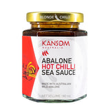 Kansom Australia Abalone Hot Chilli Sea Sauce. Made with Australian Wild Abalone. 180ml glass jar.
