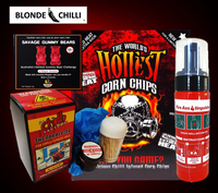 Blonde Chilli World's Hottest Pack - Corn Chips, Gummy Bears, The Paralyser, and Fire Asstinguisher