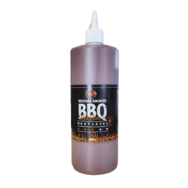 Pepper By Pinard Hickory Smoked BBQ Hot Sauce. 1 litre plastic squeeze bottle.