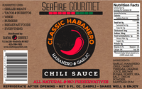 Seafire Gourmet  Classic Habanero & Garlic Hot Sauce label.